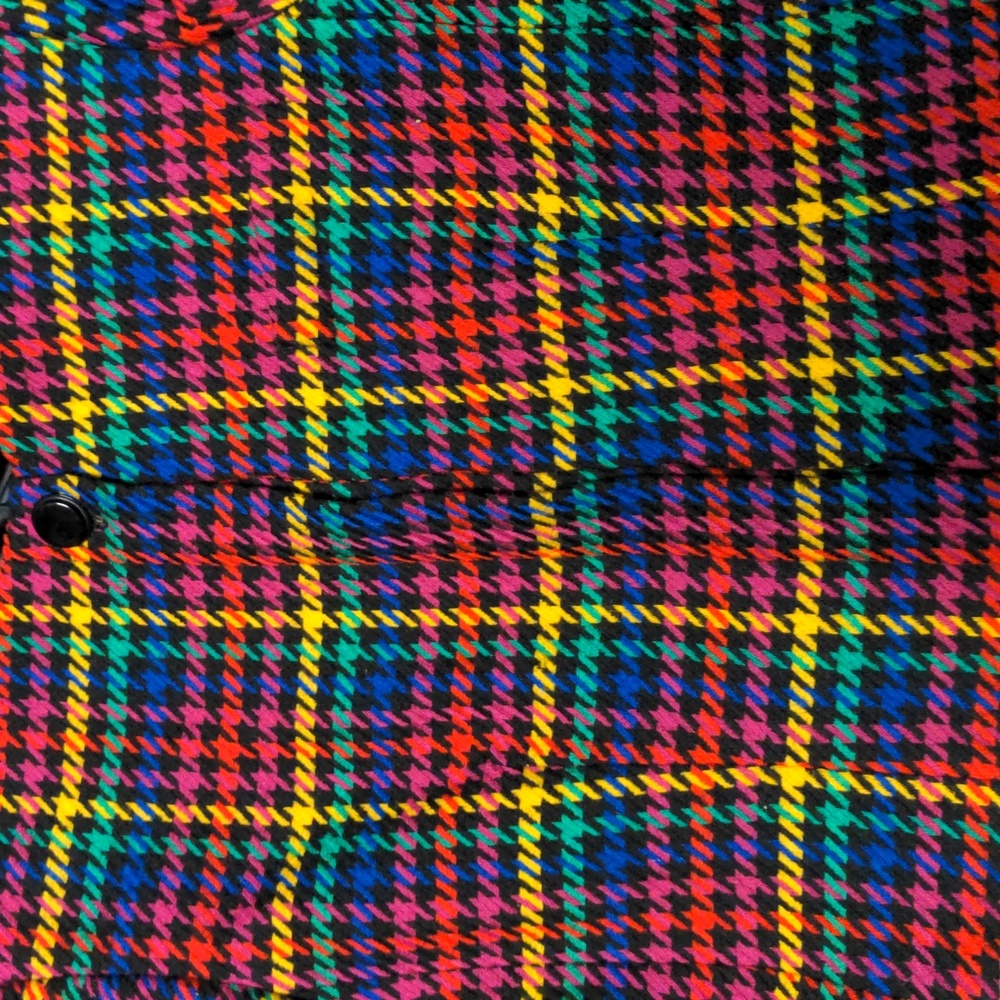 Vintage 90s JH Collectibles 2pc suit jacket & skirt bright plaid sz 8 EUC - Picture 12 of 15